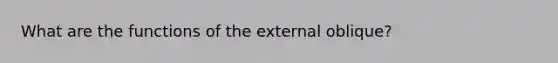 What are the functions of the external oblique?