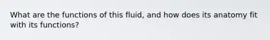 What are the functions of this fluid, and how does its anatomy fit with its functions?