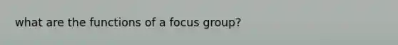 what are the functions of a focus group?