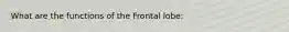 What are the functions of the Frontal lobe: