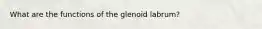 What are the functions of the glenoid labrum?