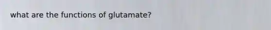 what are the functions of glutamate?