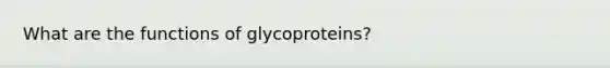 What are the functions of glycoproteins?