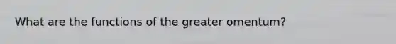 What are the functions of the greater omentum?