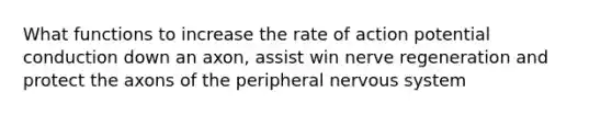 What functions to increase the rate of action potential conduction down an axon, assist win nerve regeneration and protect the axons of the peripheral <a href='https://www.questionai.com/knowledge/kThdVqrsqy-nervous-system' class='anchor-knowledge'>nervous system</a>