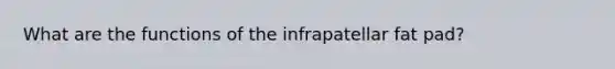 What are the functions of the infrapatellar fat pad?