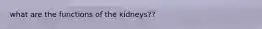 what are the functions of the kidneys??