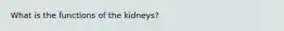 What is the functions of the kidneys?