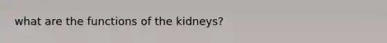 what are the functions of the kidneys?