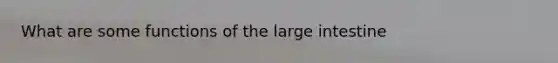 What are some functions of the large intestine