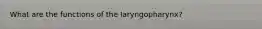 What are the functions of the laryngopharynx?