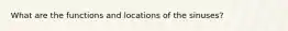 What are the functions and locations of the sinuses?