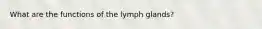 What are the functions of the lymph glands?