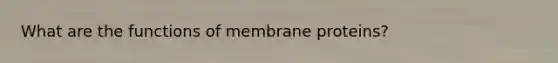 What are the functions of membrane proteins?