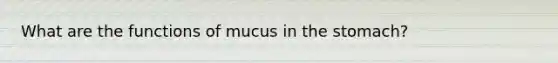 What are the functions of mucus in the stomach?