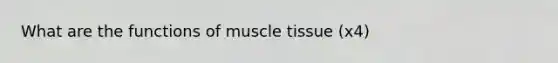 What are the functions of muscle tissue (x4)