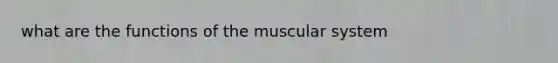 what are the functions of the muscular system