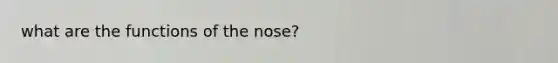 what are the functions of the nose?