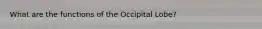 What are the functions of the Occipital Lobe?