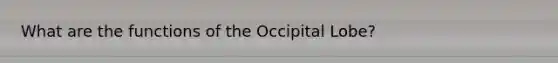 What are the functions of the Occipital Lobe?