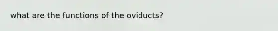 what are the functions of the oviducts?