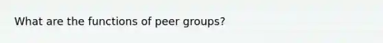 What are the functions of peer groups?