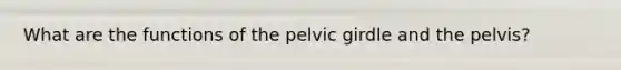 What are the functions of the pelvic girdle and the pelvis?