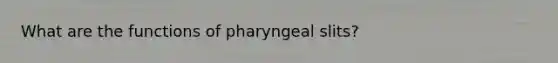 What are the functions of pharyngeal slits?