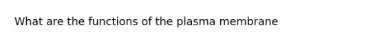 What are the functions of the plasma membrane