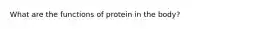 What are the functions of protein in the body?