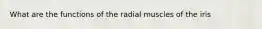 What are the functions of the radial muscles of the iris