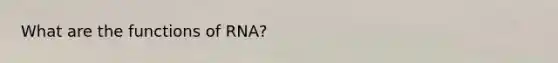 What are the functions of RNA?