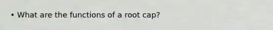 • What are the functions of a root cap?