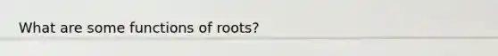 What are some functions of roots?