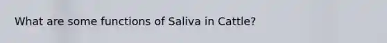 What are some functions of Saliva in Cattle?