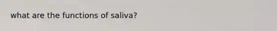 what are the functions of saliva?