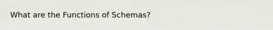 What are the Functions of Schemas?