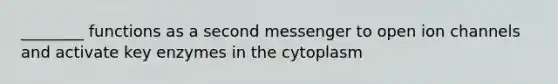 ________ functions as a second messenger to open ion channels and activate key enzymes in the cytoplasm