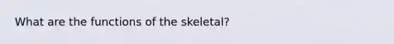 What are the functions of the skeletal?