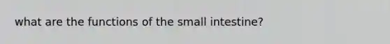 what are the functions of the small intestine?