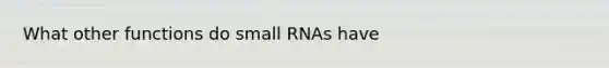 What other functions do small RNAs have