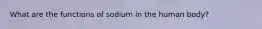 What are the functions of sodium in the human body?