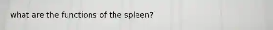 what are the functions of the spleen?