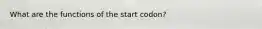 What are the functions of the start codon?