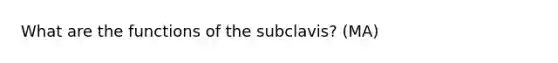 What are the functions of the subclavis? (MA)