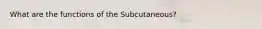 What are the functions of the Subcutaneous?