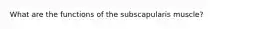 What are the functions of the subscapularis muscle?