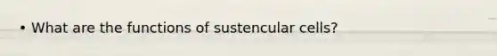 • What are the functions of sustencular cells?