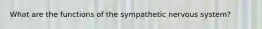 What are the functions of the sympathetic nervous system?