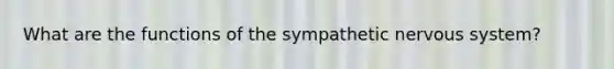 What are the functions of the sympathetic nervous system?